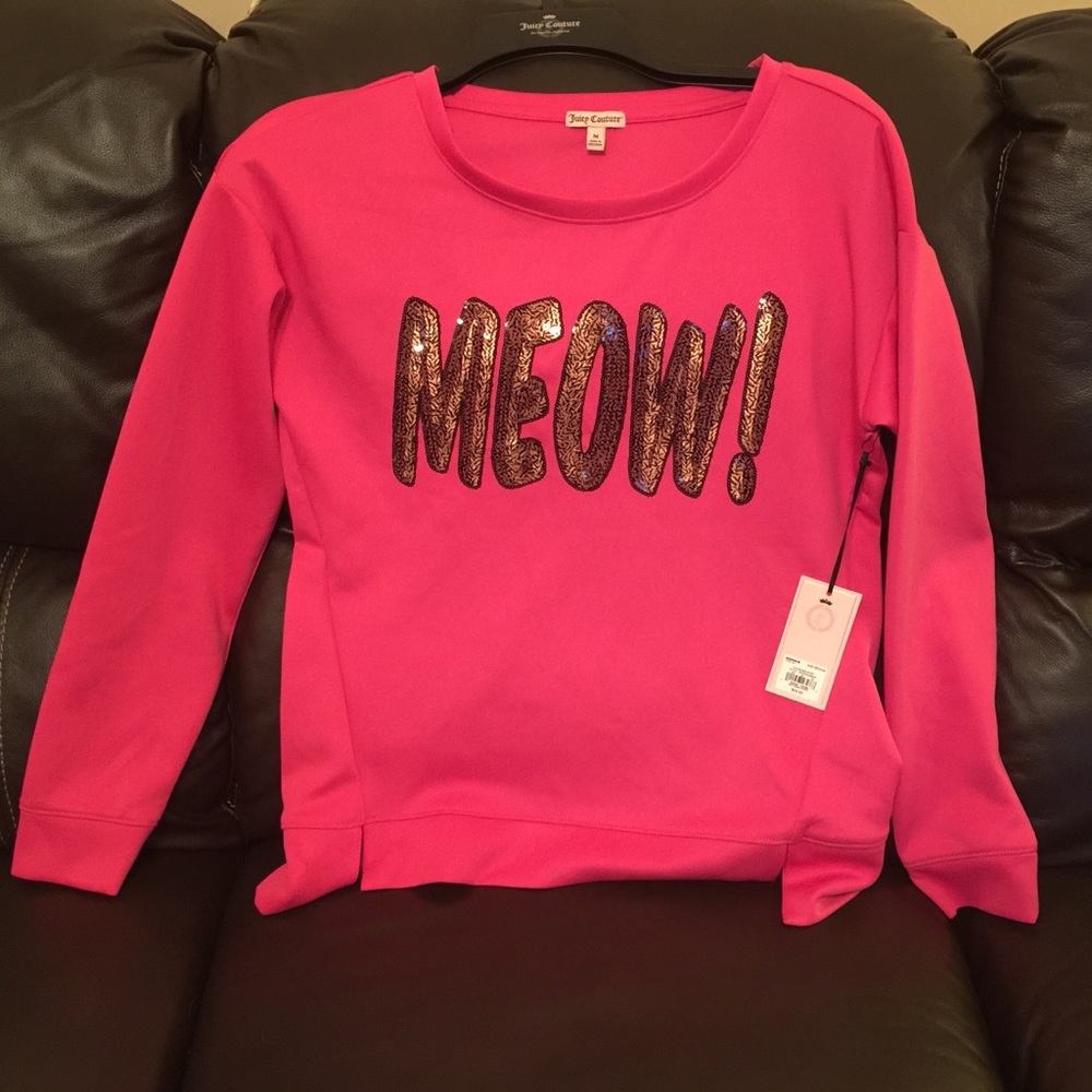 🐱🐈Juicy Couture “Meow” Pink Sweater Medium🐈🐱